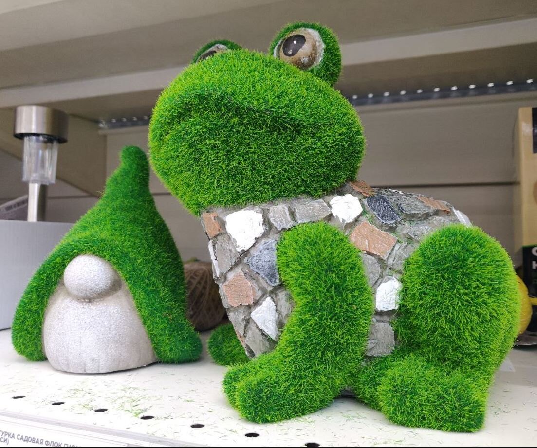 Лягушка и гномик ищут свой сад. Фото автора