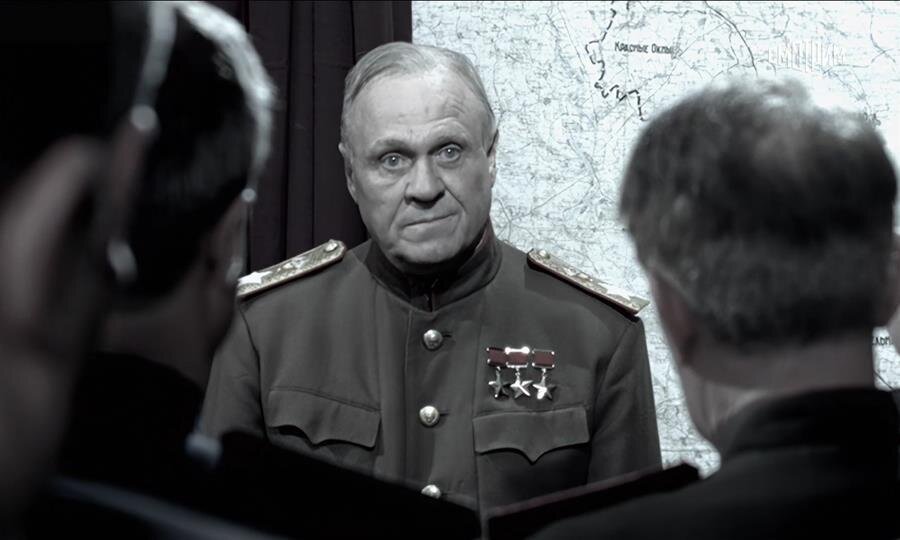 Владимир Меньшов в роли Маршала Жукова в сериале "Ликвидация"