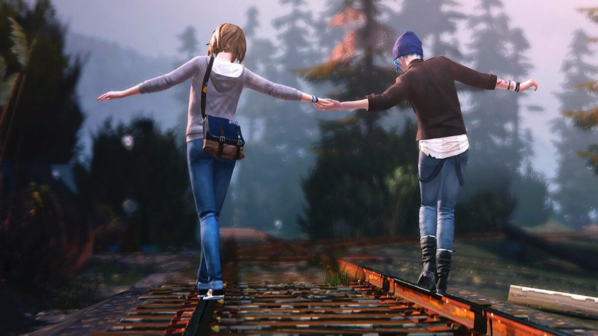 Max life game. Life is Strange игра. Макс и Хлоя. Life is Strange Макс и Хлоя на рельсах. Life is Strange железная дорога.