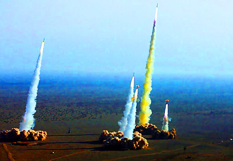 Залп комплексов С-300 по воздушным целям