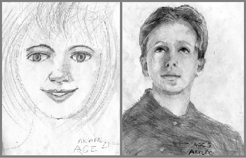 Рисунки Акиане в 4 и 5 лет. Источник: https://akiane.com