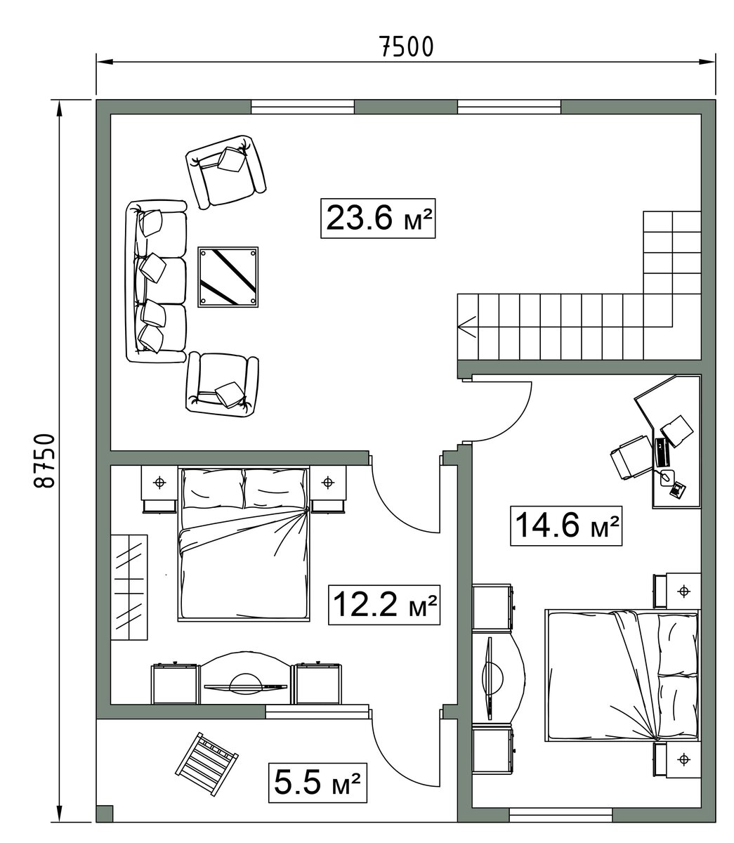 Проект жилого коттеджа с мансардным этажом 148м² | Проекты домов | Дзен