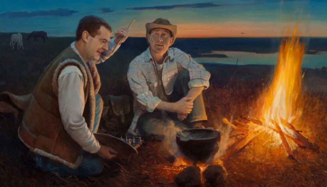 Путин и медведев картина