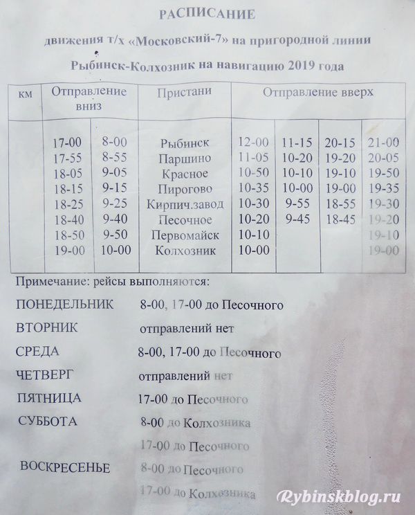 Рыбинск ярославль расписание