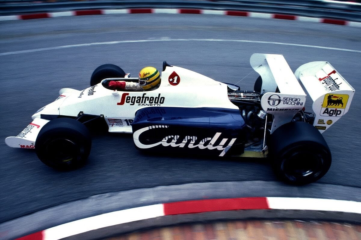 Кэнди f1. Айртон Сенна Toleman. Toleman tg184. Ф1 1984 Монако.