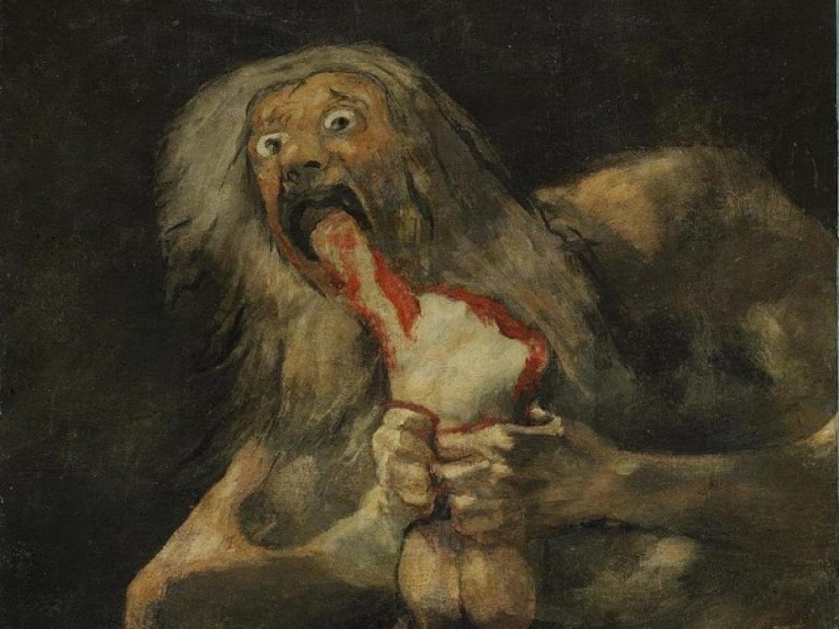 Франсиско Гойя «Сатурн, пожирающий своего сына», 1819 г.–1823 г.