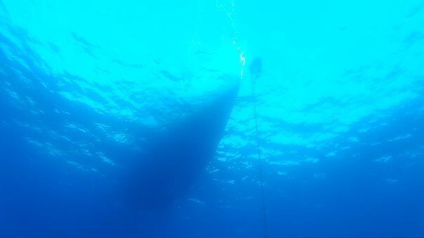 Яхта. Вид снизу