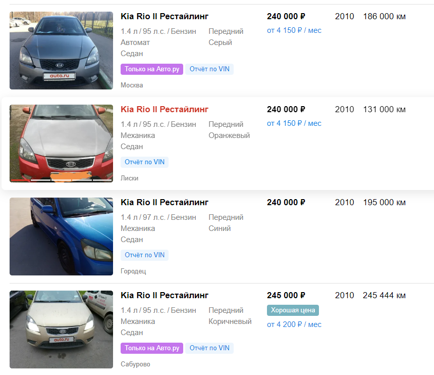 Скриншот сайта Auto.ru