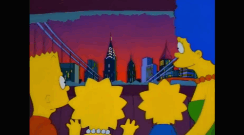 Нью-Йорк, США.
– Какой удивительный город. Мы приедем сюда в следующем году, папа?
– Посмотрим, дорогая. Посмотрим.
//Фрагмент сериала Симпсоны, s09e01