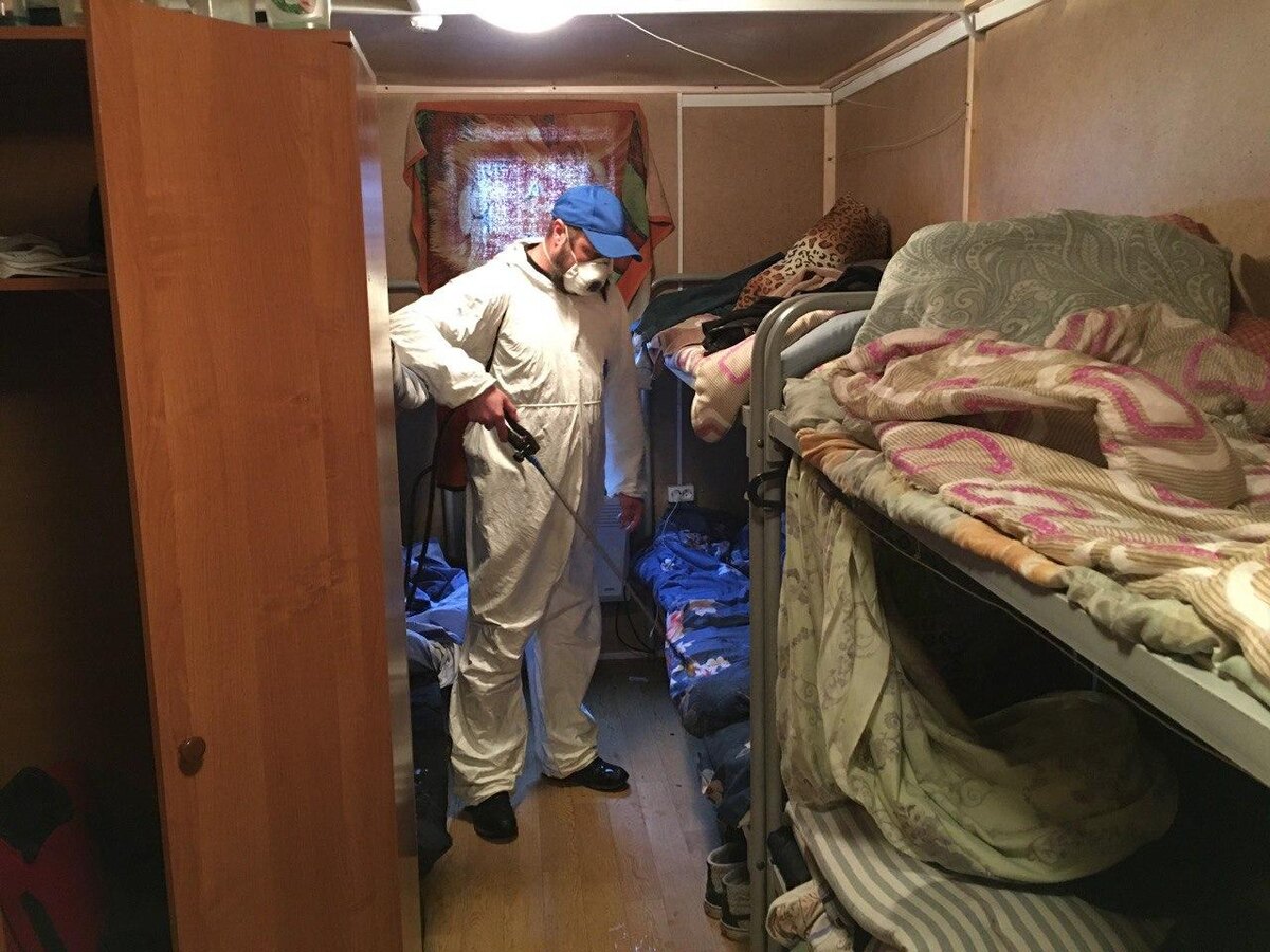 Дезинфекция строительных вагончиков.