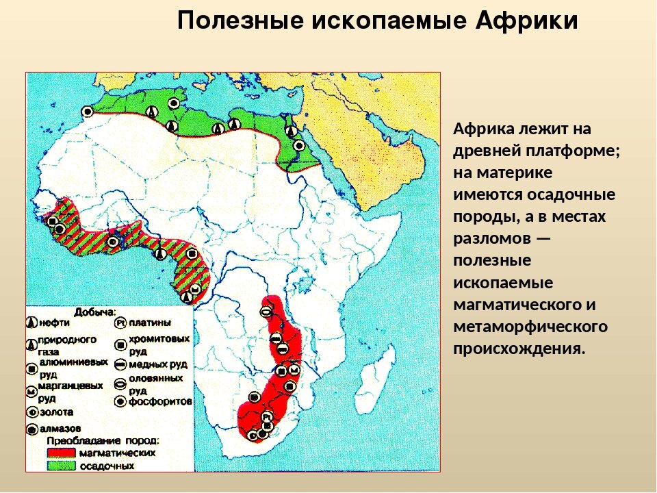 Карта ископаемых африки