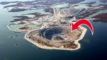 Почему вода не заливает алмазный рудник «Дьявик» посреди озера? Необычные рудники и карьеры планеты.