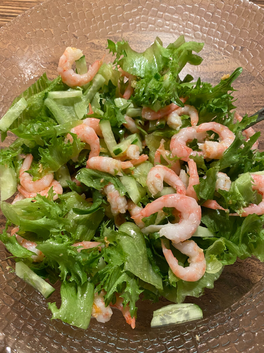 Вариант с небольшими креветками