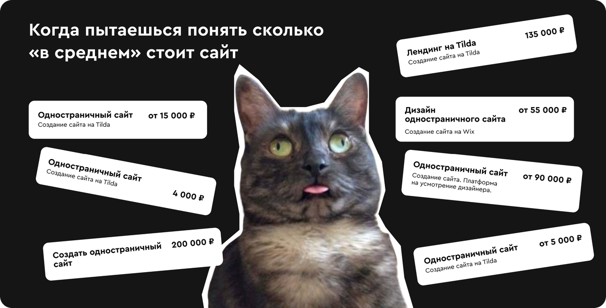 Когда пытаешься понять сколько в среднем стоит сайт