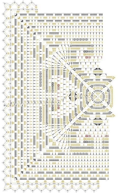 Прямоугольная скатерть связанная крючком схемы