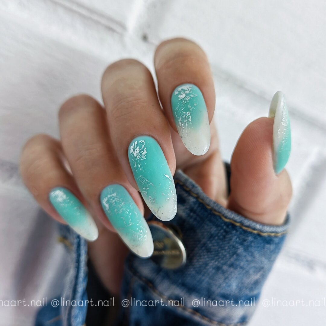 Маникюр на длинные ногти, дизайн - градиент 