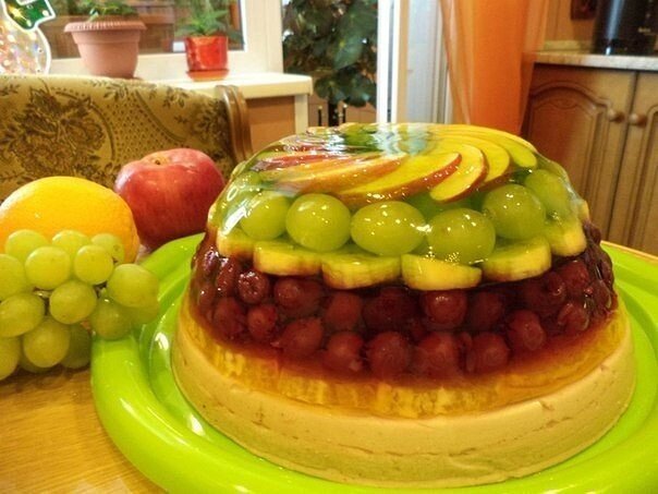 Желейный торт с фруктами | Лучшие рецепты | Дзен
