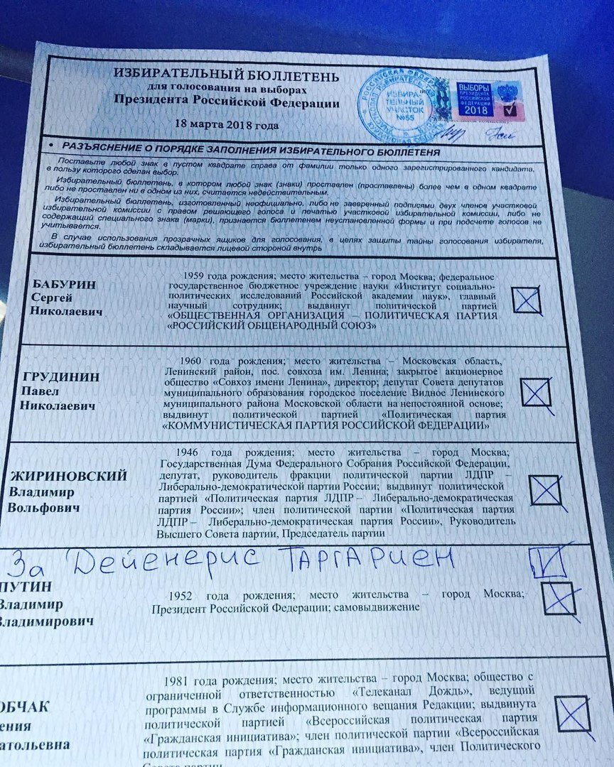 Как будет выглядеть бюллетень