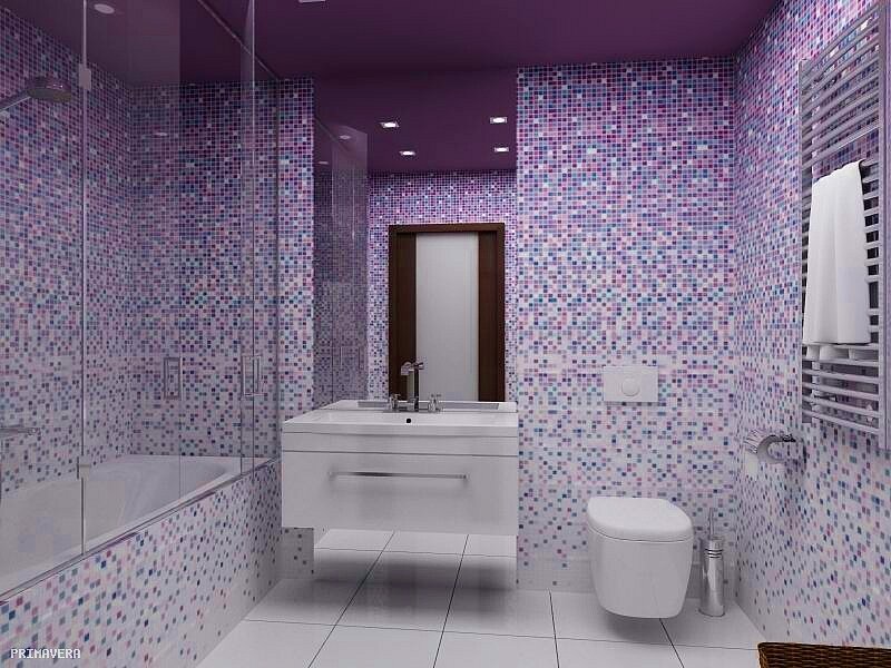 Оформление ванной комнаты при помощи мозаичной плитки