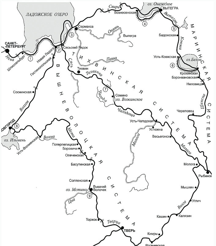 Мариинская водная система карта