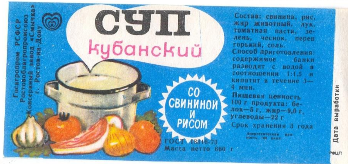 Какие супы были в ссср