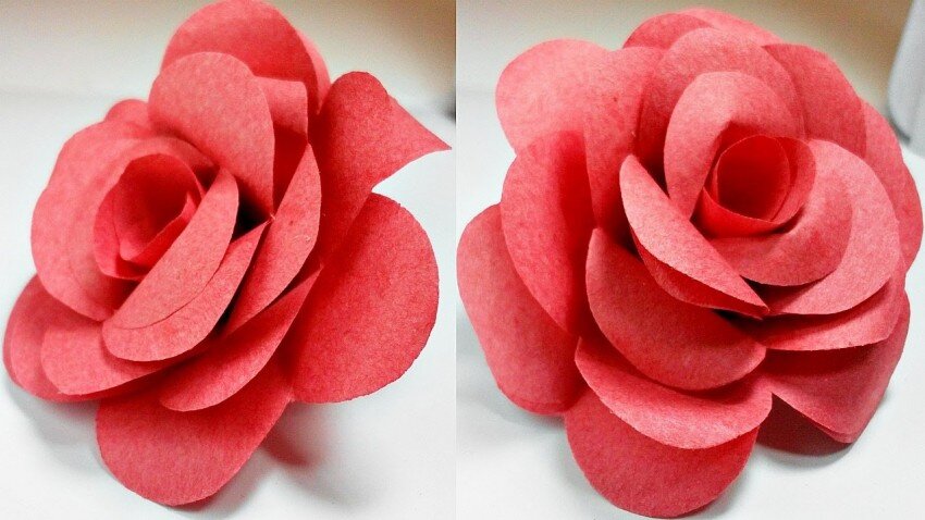 Объемный 3D цветок из бумаги своими руками Big paper flower Handmade