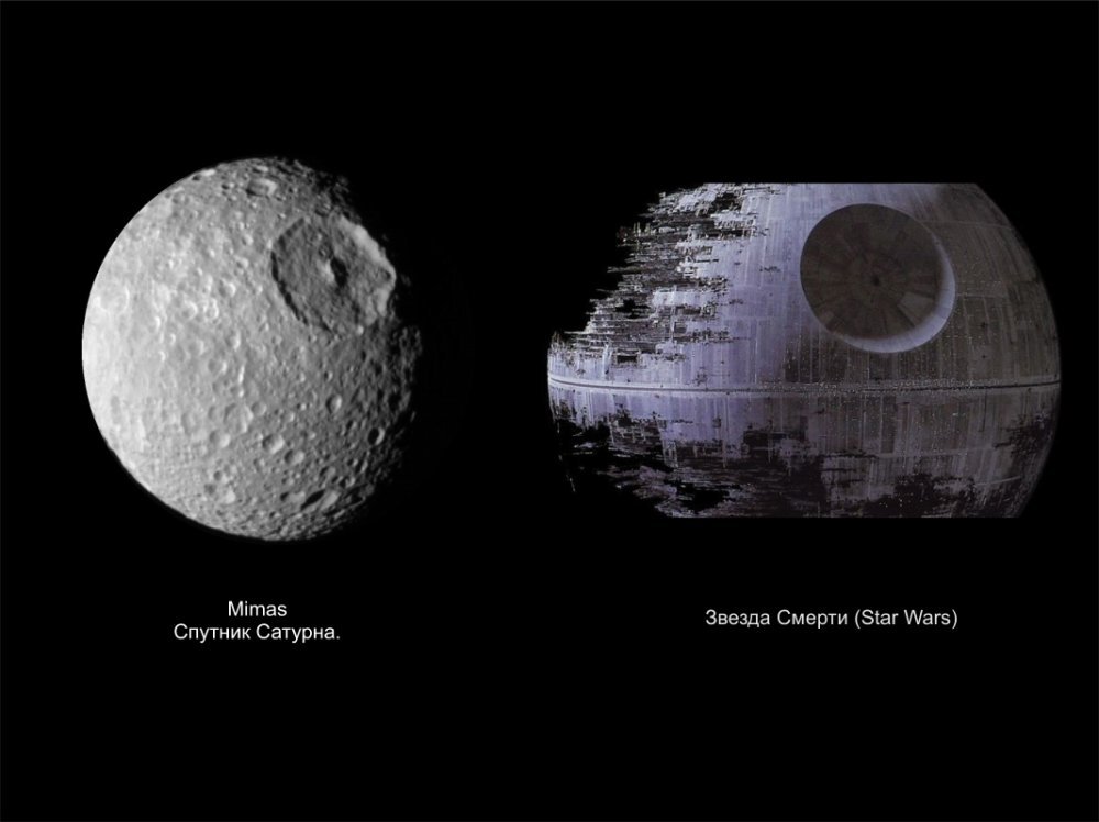 Сравнение спутника и звезды Смерти
