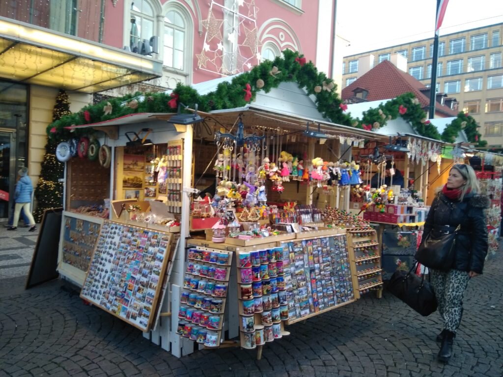 Рождественский рынок в Праге на площади Республики