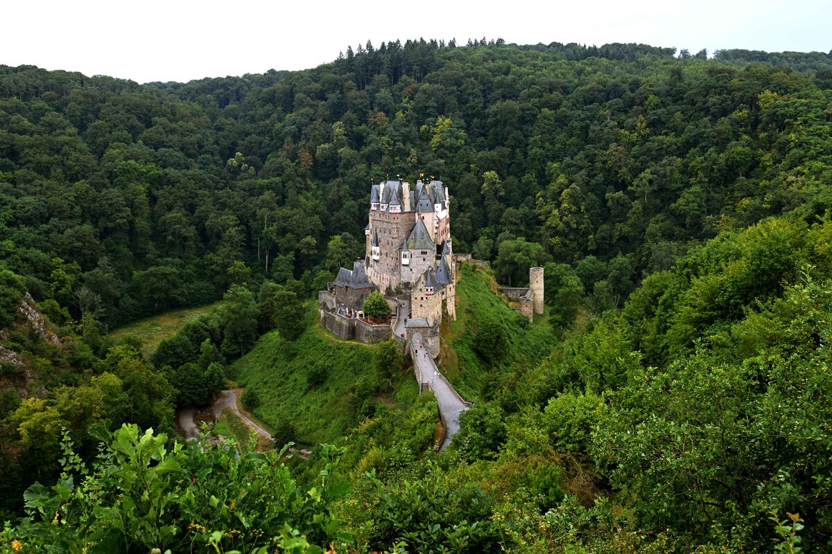 Вид на замок с природной террасы оборудованной под смотровую площадку.