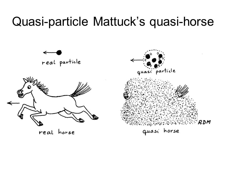 Реальная лошадь и квазилошадь — некий набор возмущений, вызываемый лошадью в пространстве. Может не слишком понятно, зато забавно. Фото: Slide Player
