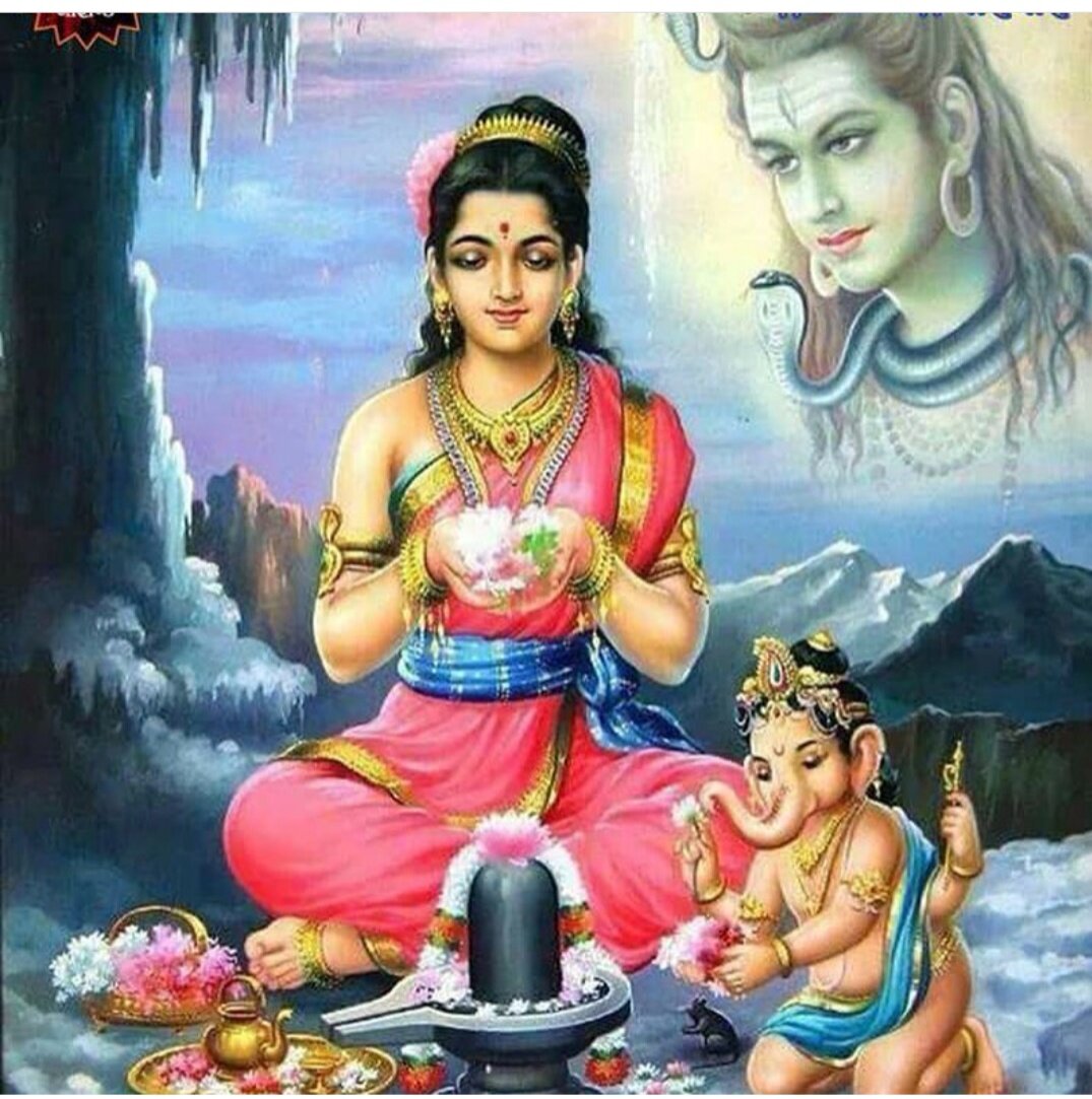 Парвати, Шива и их сын Ганеша