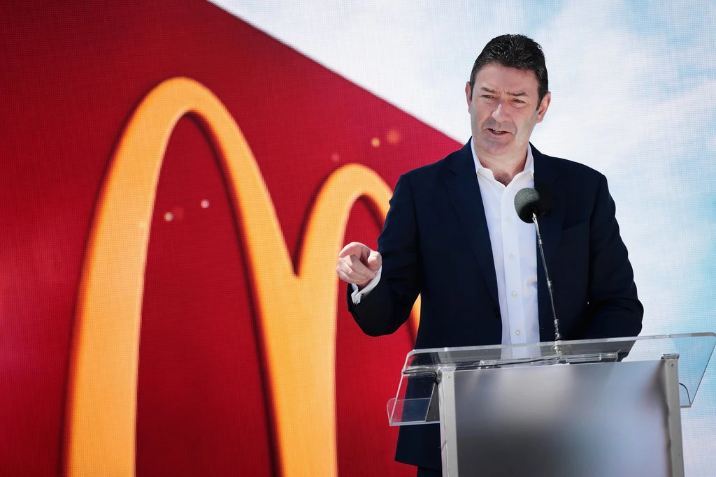 Steve Easterbrook, who lost his job as McDonald’s chief executive over the weekend, will receive about six months of his base salary in severance pay.Credit...Scott Olson/Getty Images