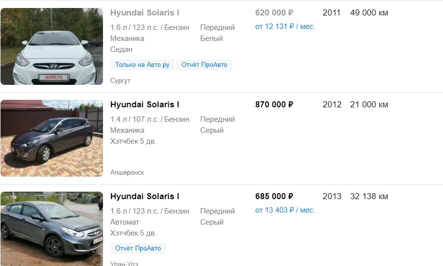 Просто посмотрите на эти цены (Скриншот с Auto.ru) 