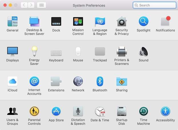 Рисунок 1: Панель системных настроек