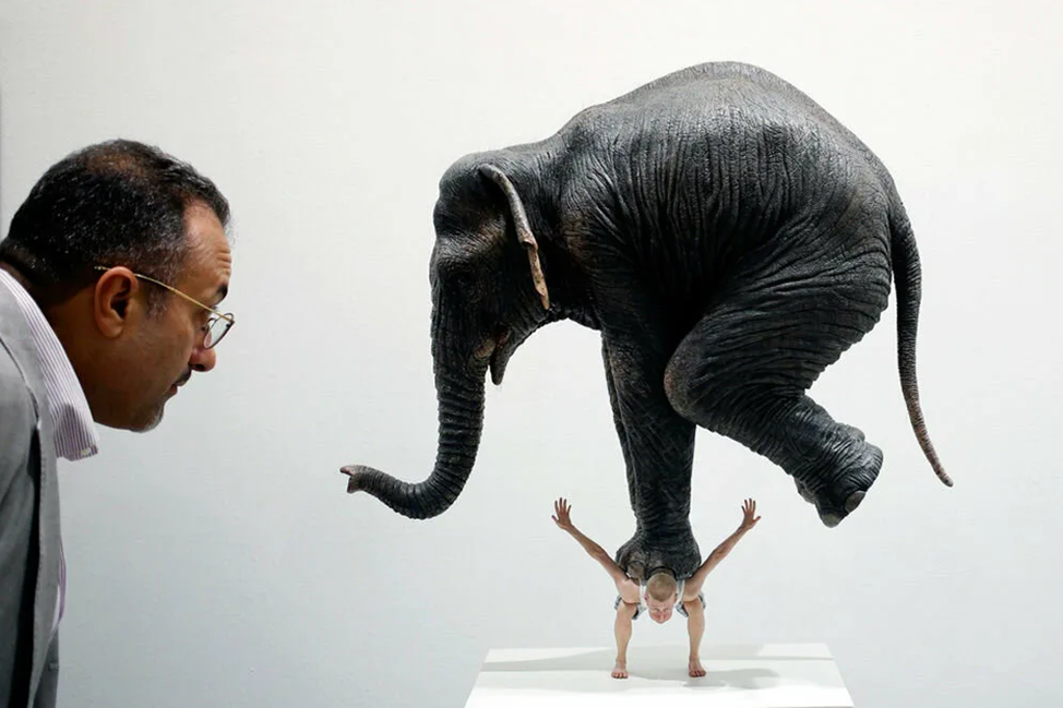 Слоник без рекламы. Креативные слоны. Слон поднимает. Слоненок и человек.