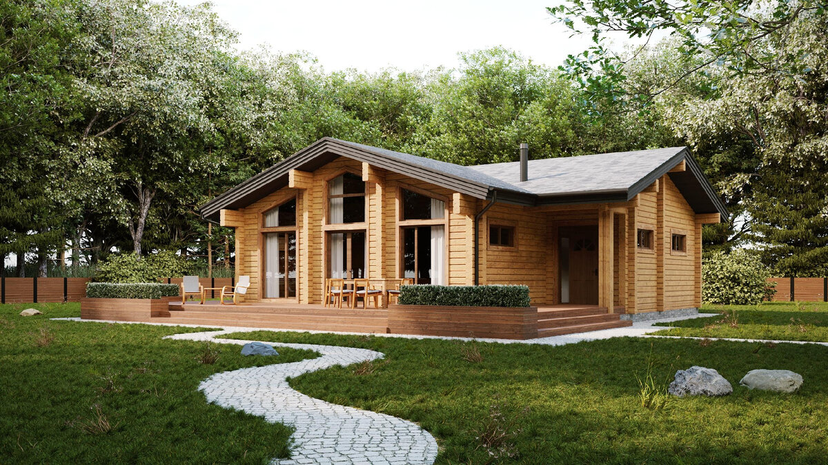 Гостевой дом 135м из клееного бруса от Нархозстрой