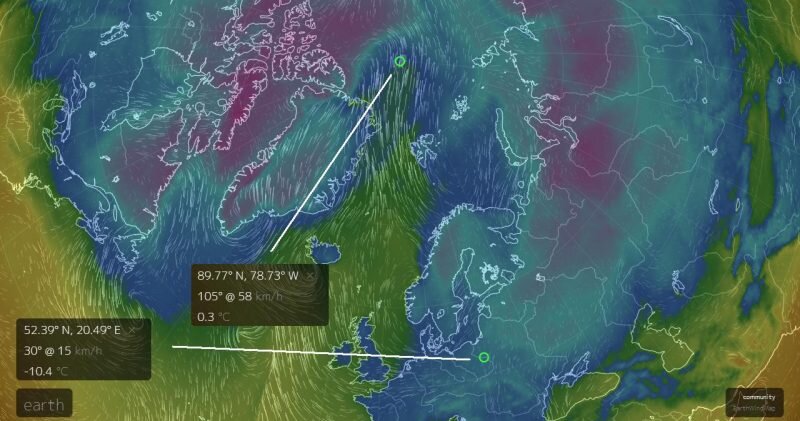 В Москве сегодня 10,4 градуса C было ниже нуля, а в Арктике в то же время оно было выше нуля!
