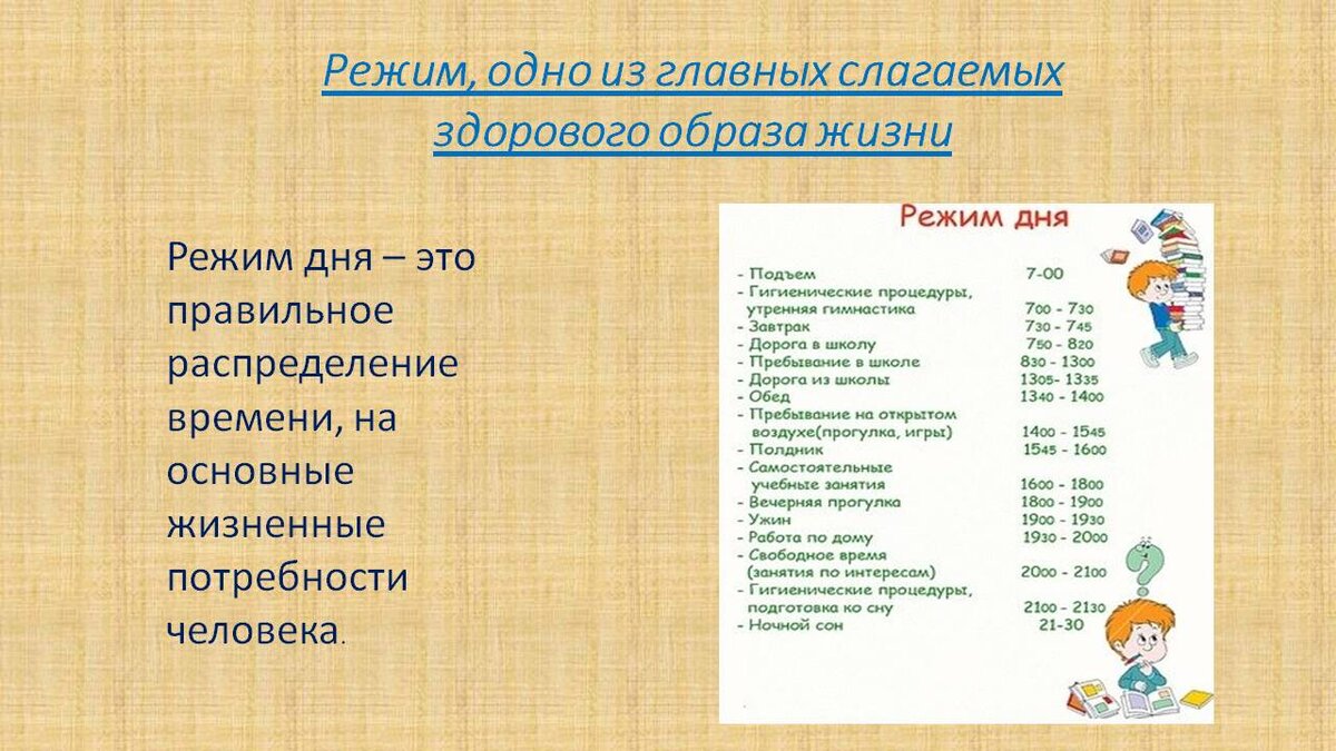 Режим дня зож проект