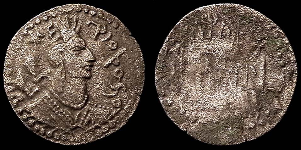 Монета эфталитов VI века. Обратите внимание на профиль царя. Источник: netref.ru