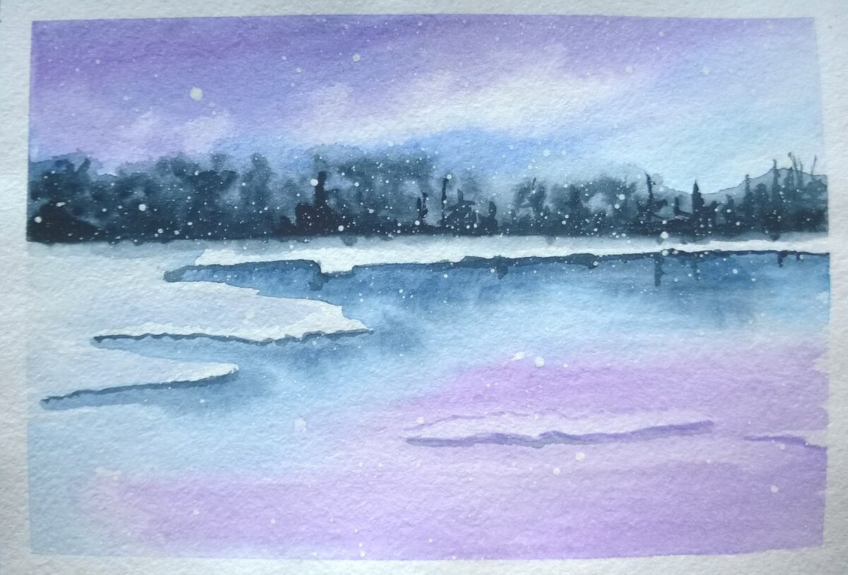 Зарезервированный снег и тончайшие размывки в облаках и на воде