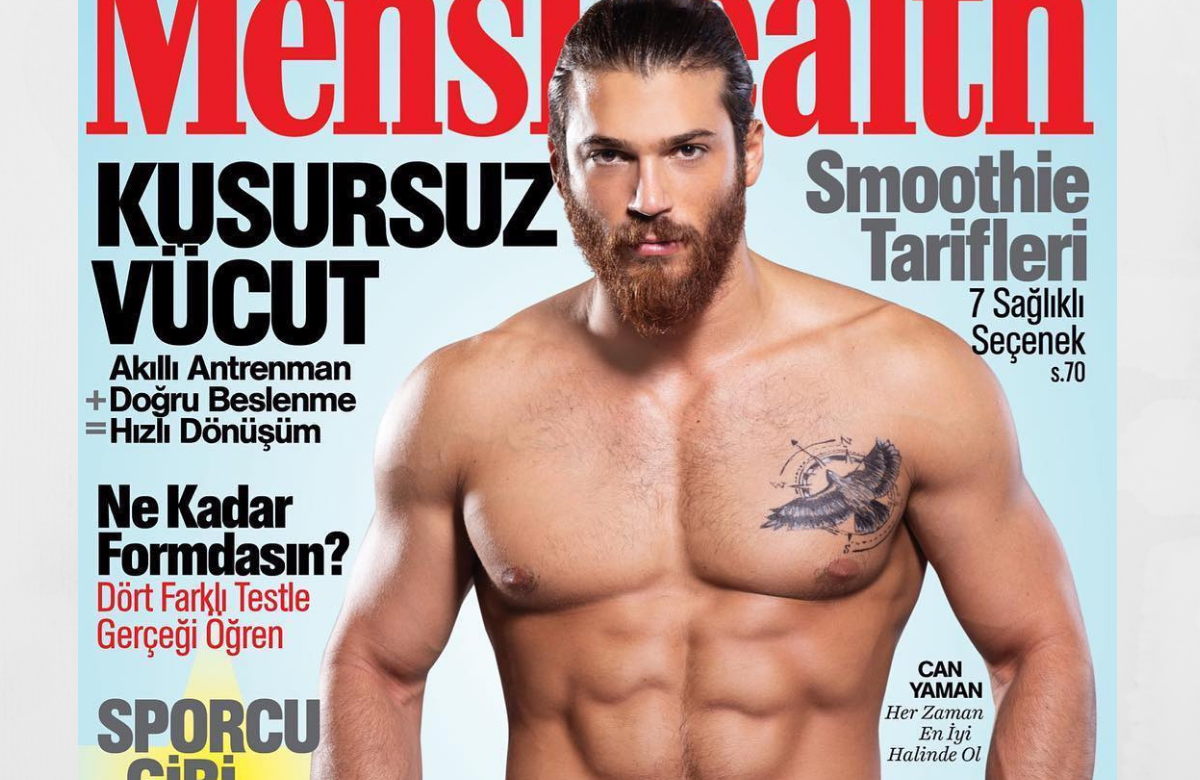 На фото турецкий актёр Джан Яман на обложке турецкого издания журнала Men's Health
