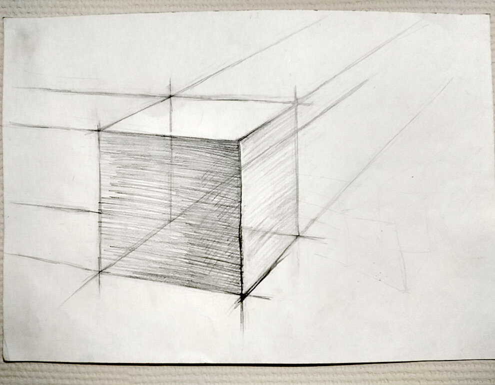Куба карандашом. Линейная перспектива куб снизу. Построение Куба в линейной перспективе. Одноточечная перспектива Куба. Линейная перспектива в рисунке куб.