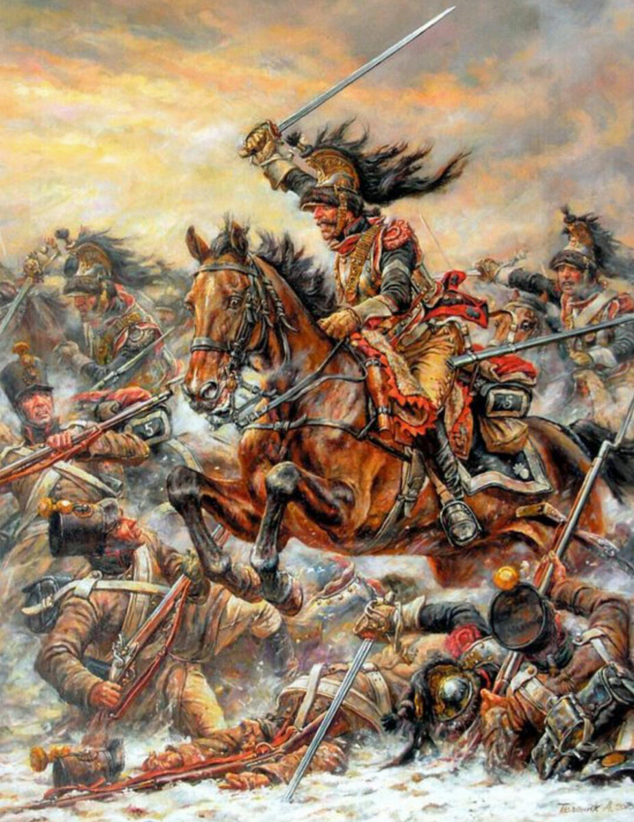 Атака французских кирасир периода наполеоновских войн.