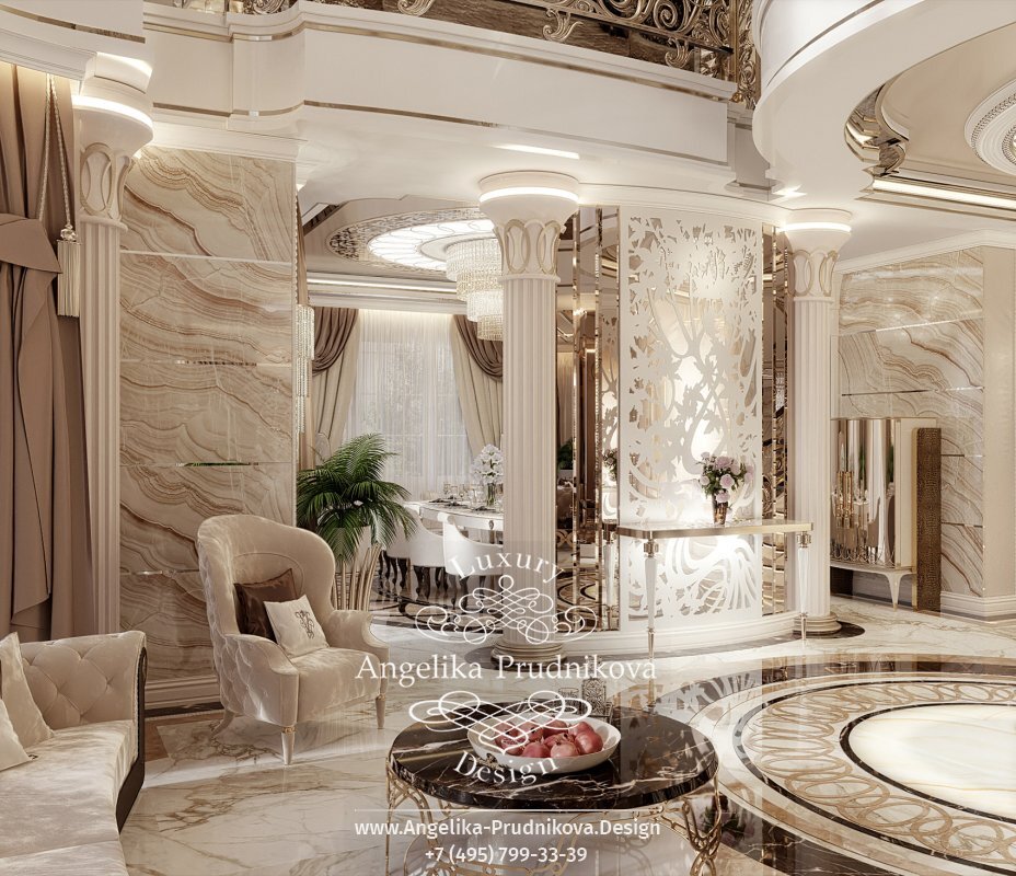 На фото: Холла загородной резиденции в стиле ар-деко