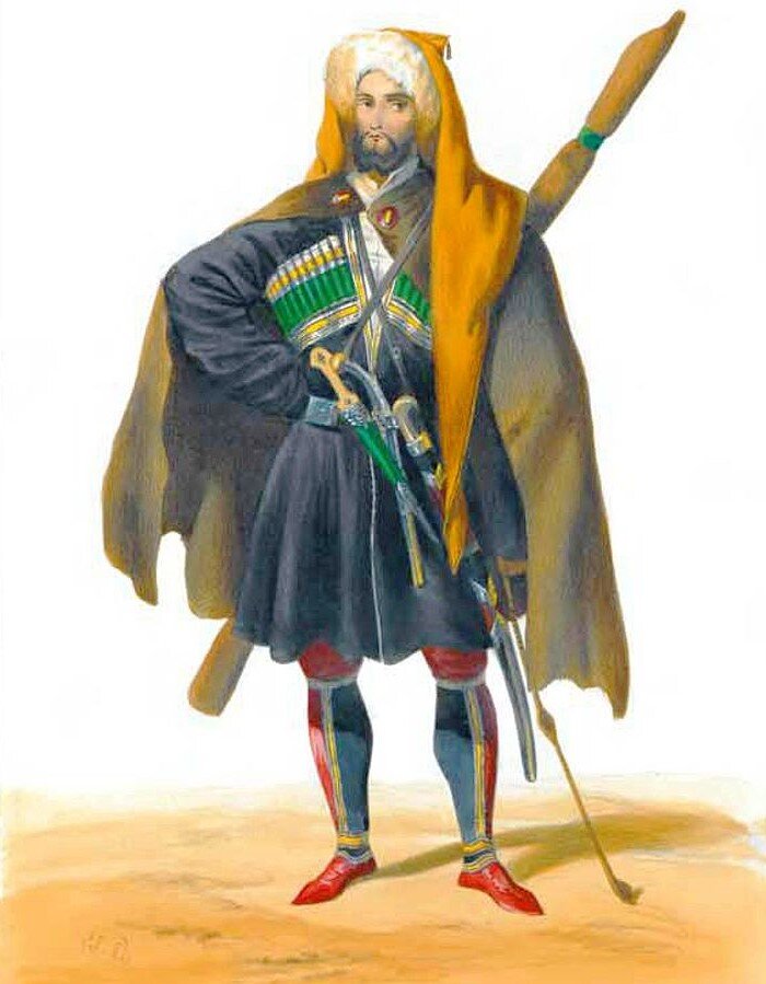 Черкесский воин (Г. Гагарин, 1840 г.).