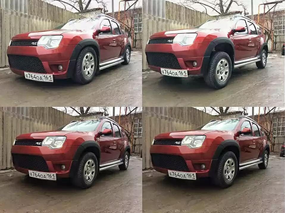 Зимой на машину устанавливают колеса на стандартных дисках, а на арки обвесы из черного пластика