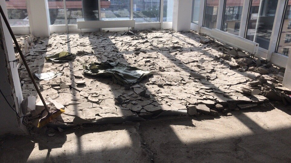 Стяжка при демонтаже пошла толще