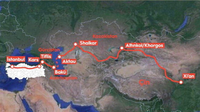 Маршрут следования поезда.