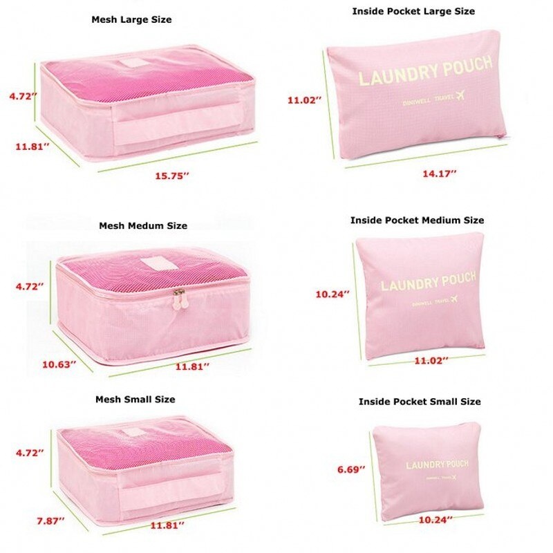 Комплект из 6 дорожных органайзеров laundry pouch