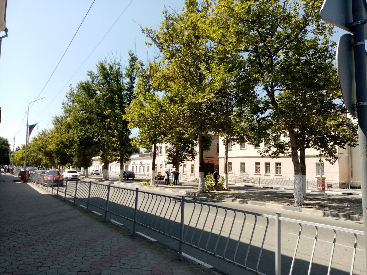 На этом фото работники зеленхоза удаляют крупные ветви, задевающие электропровода.